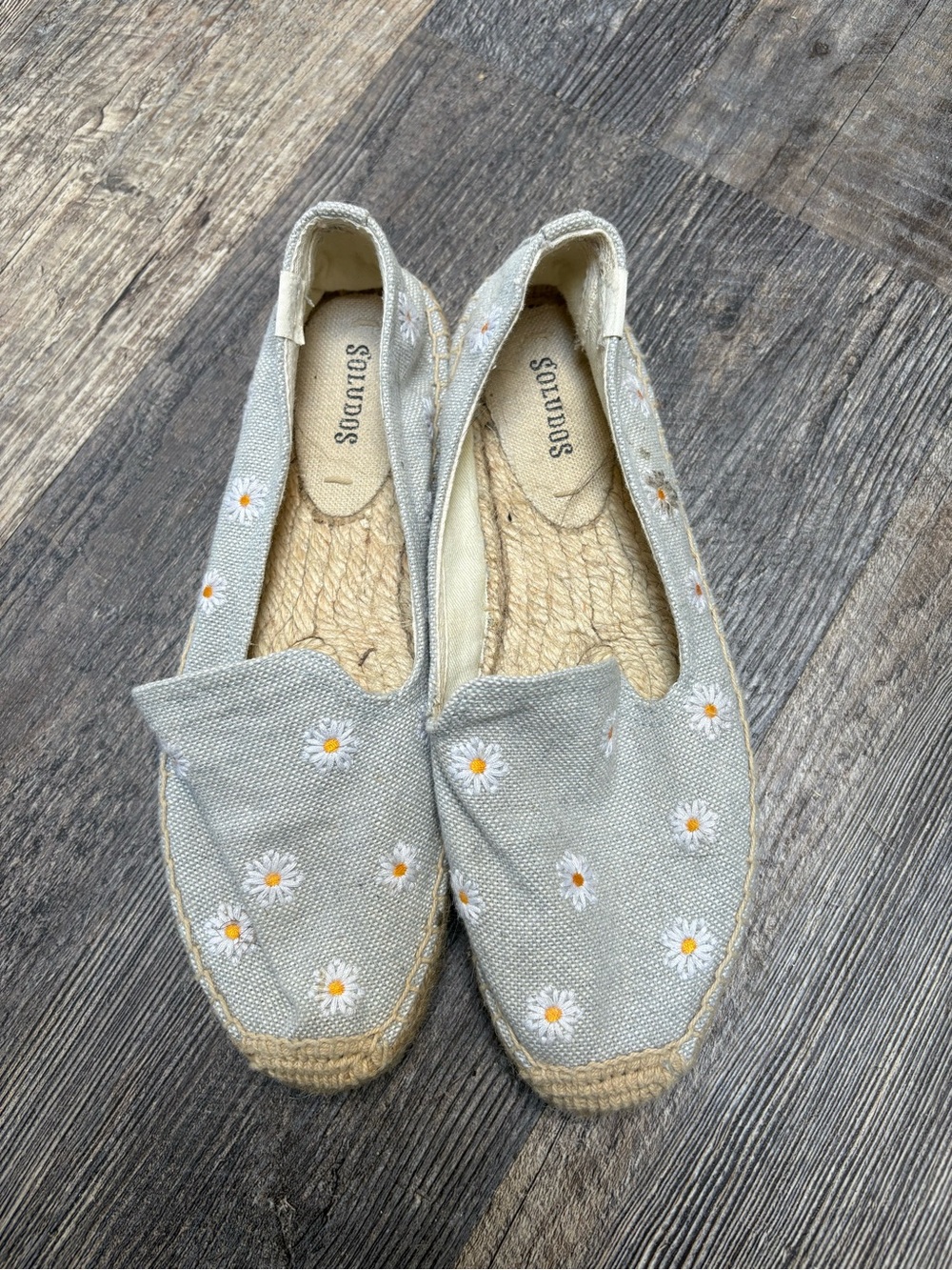 Soludos Light Blue Daisy Embroidered Espadrilles